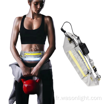 Nouveau sac de taille de ruissellement de Type-C imperméable Pack de taille LED Pack de ceinture de sport extérieur avertissement Night Avertissement Visible Fanny Pack Light